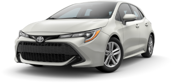 2019 Toyota Corolla Hatchback In Blizzard Pearl - 2019 Corolla Hatchback Se Silver Clipart (864x477), Png Download