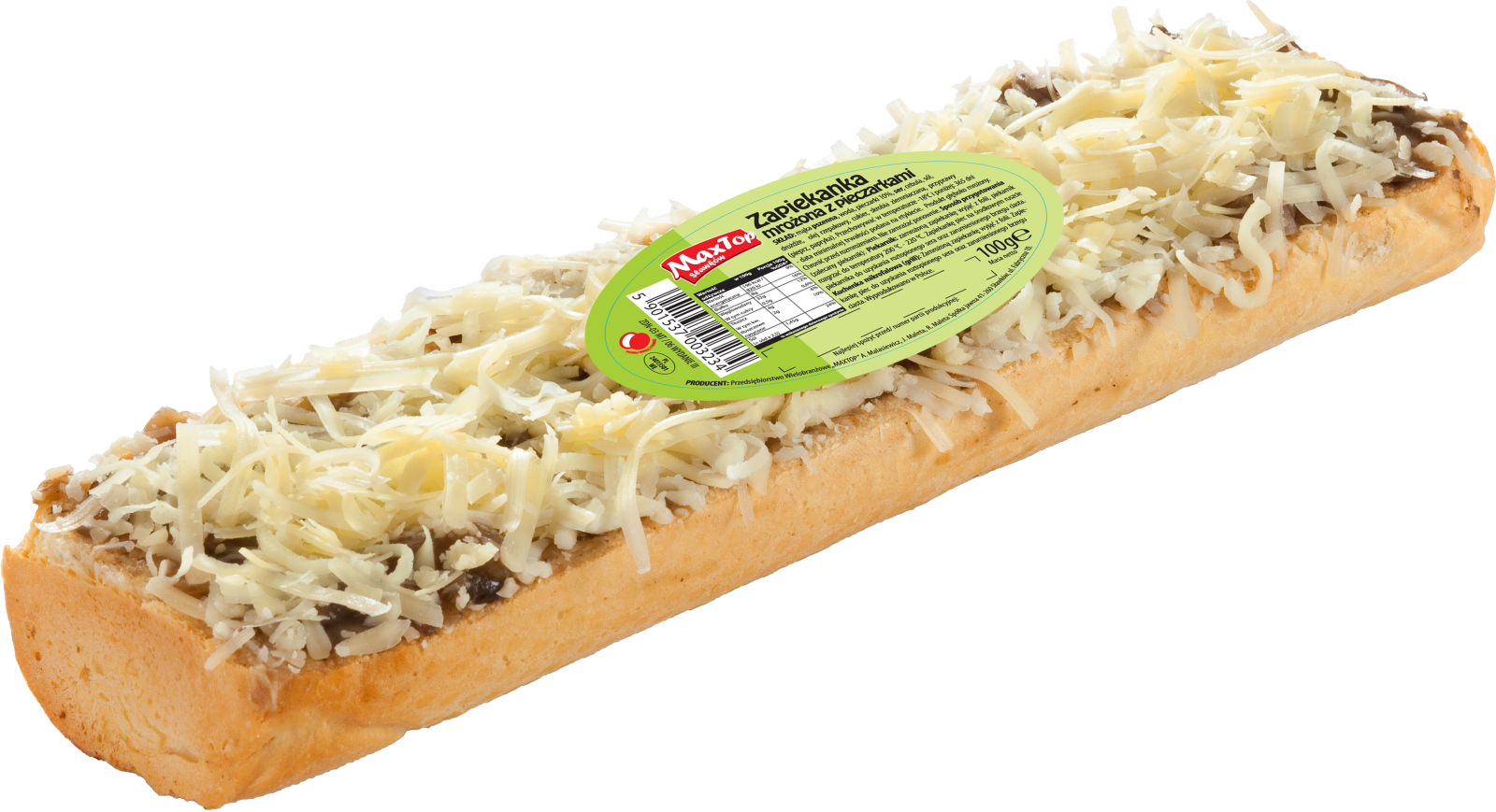 Baguette Snack Champignos 100g - Maxtop Zapiekanka Z Szynka Clipart (1600x869), Png Download