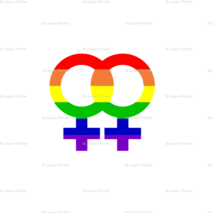 Rainbow Lesbian Symbol Repeating Pattern Wallpaper - Circle Clipart (750x750), Png Download