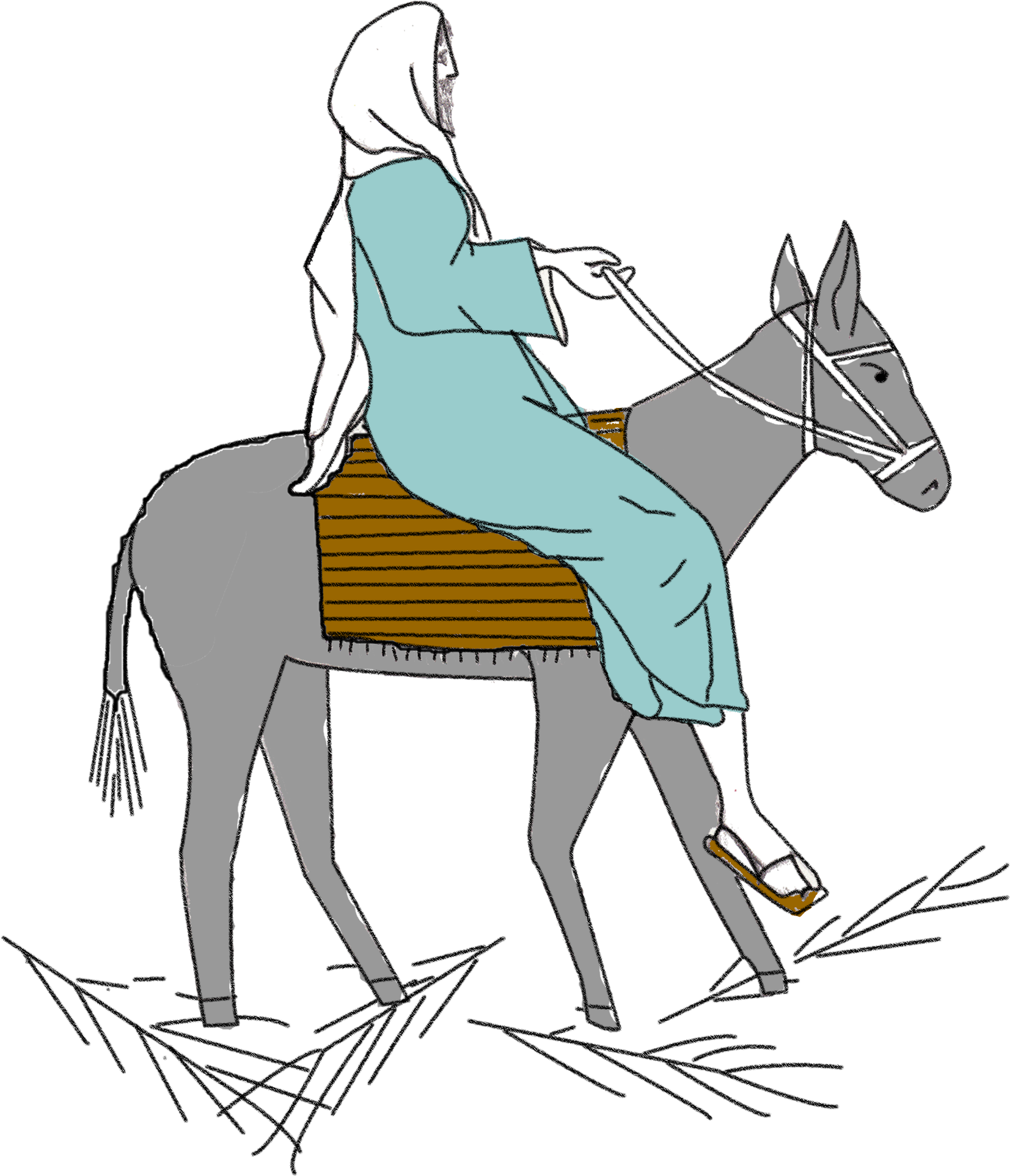 Jesus Palm Sunday - Mane Clipart (1880x2304), Png Download