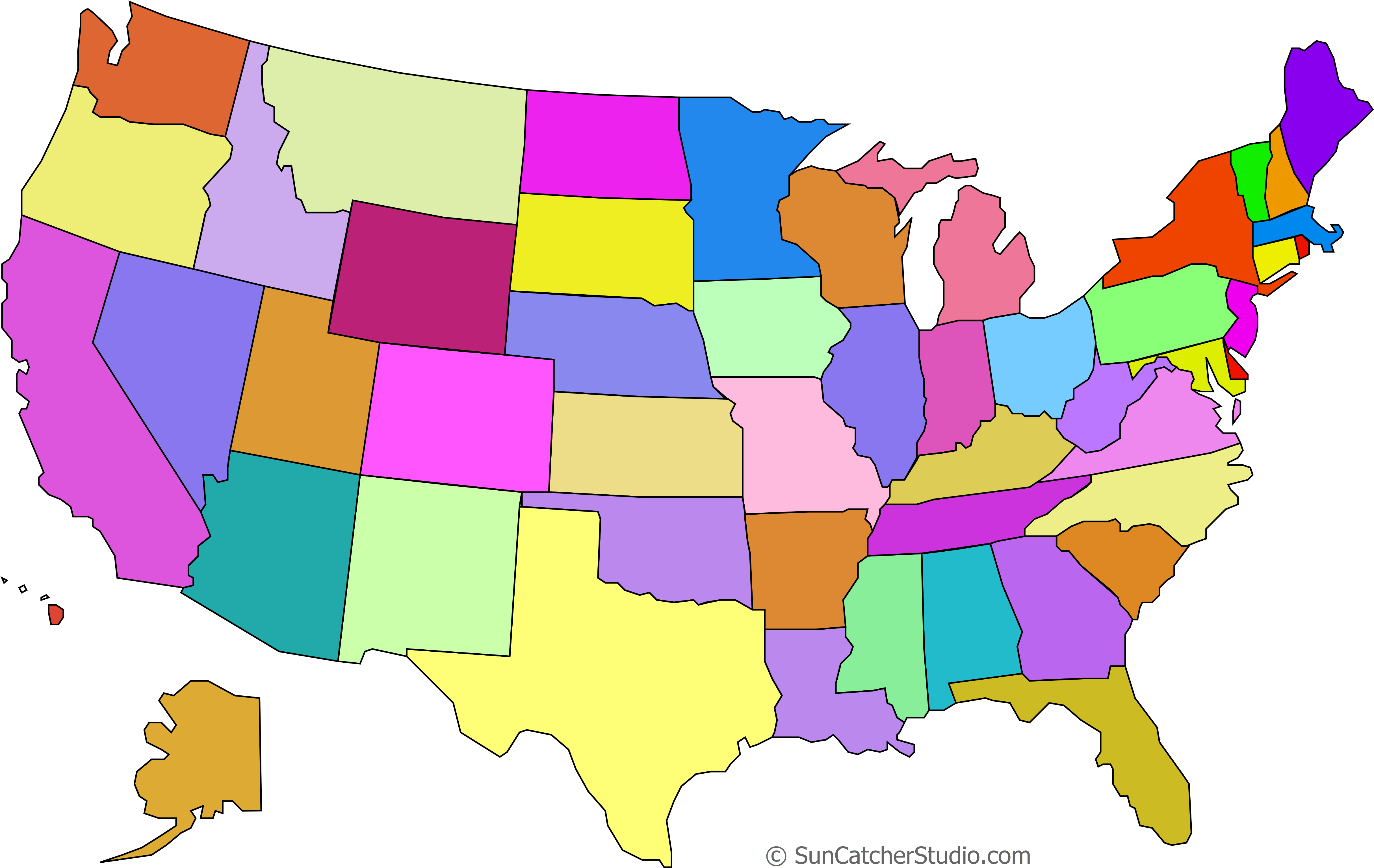 Blank Map Of Usa Png - Blank Map Of Usa Color Clipart (5000x3210), Png Down...