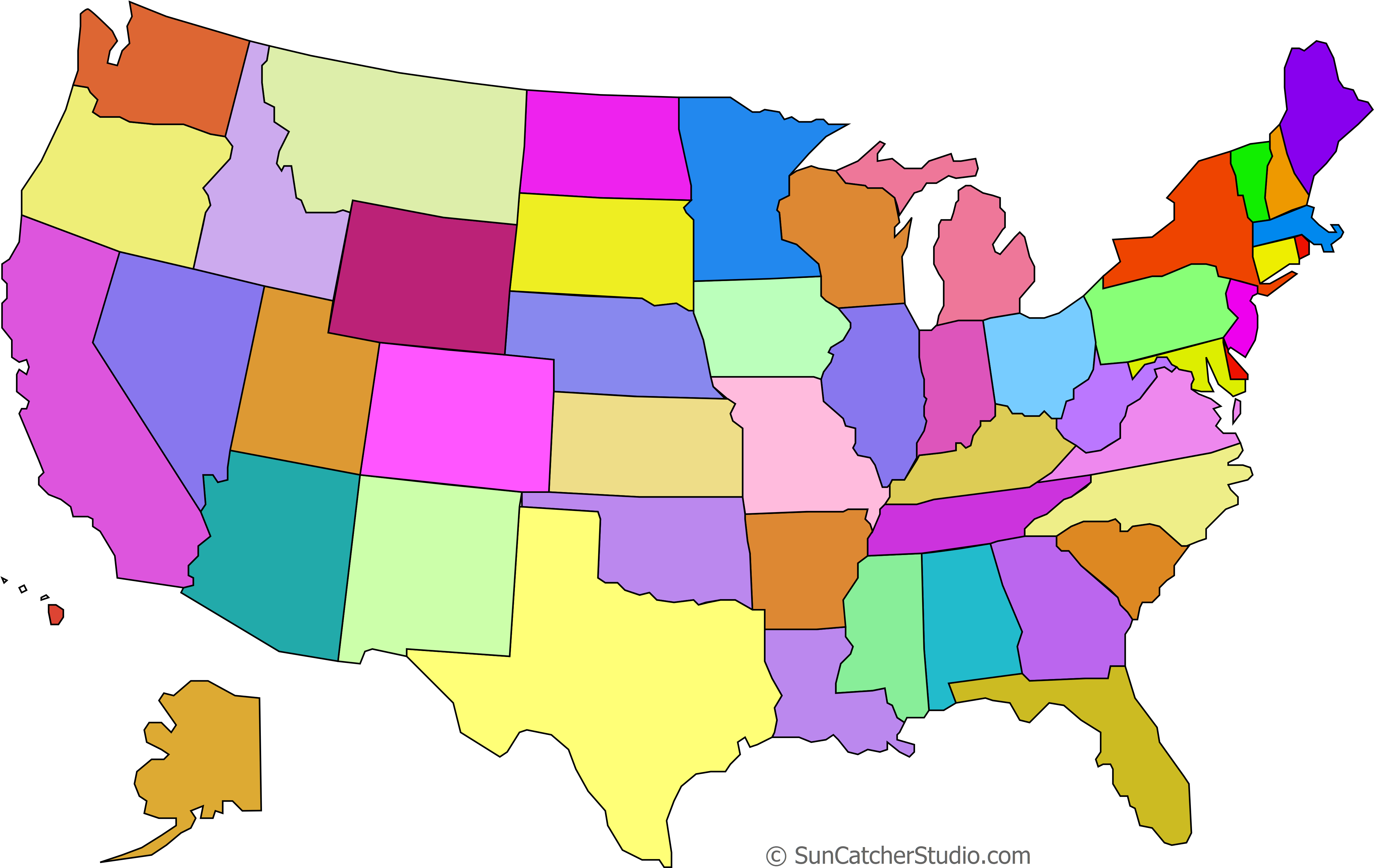 Blank Map Of Usa Png - Blank Map Of Usa Color Clipart (5000x3210), Png Download