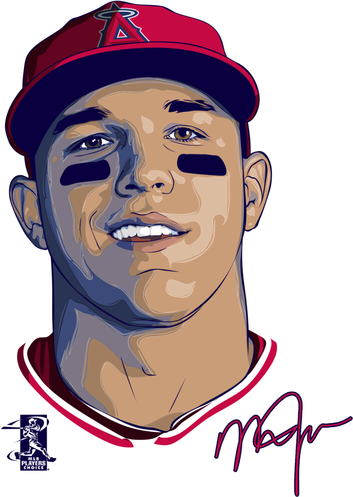 Miketrout , Png Download - Mike Trout Png Clipart (698x982), Png Download