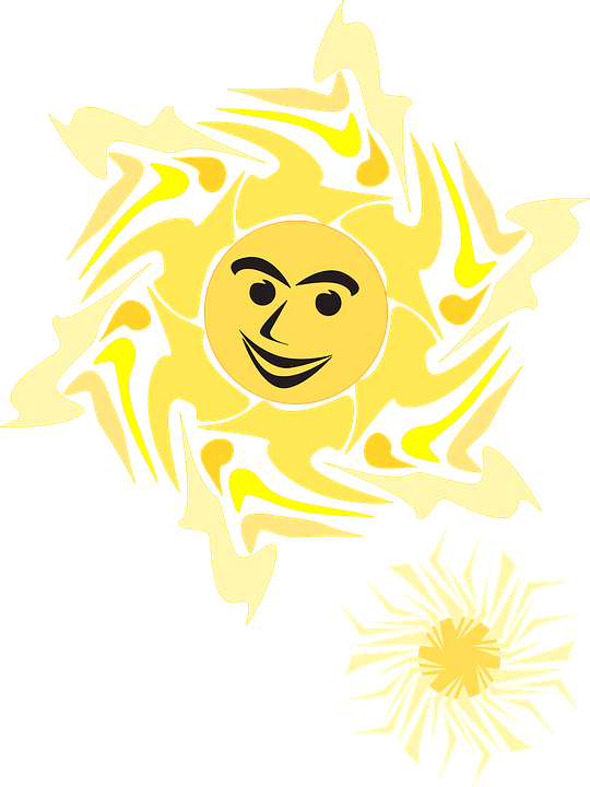 Astronomy Cartoon Happy Light Stars Summer Sun - Illustration Clipart (540x720), Png Download