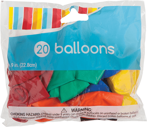 Latex Balloons Assorted Colors 9 Inch 25 Count - Shopping Bag Clipart (750x750), Png Download