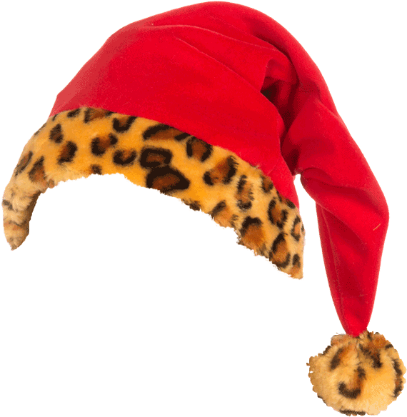 Transparent Christmas Hat - Leopard Santa Hat Png Clipart (576x585), Png Download