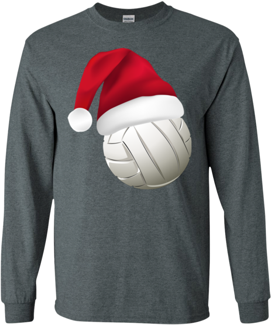 Volleyball Santa Hat Sweatshirt Clipart Large Size Png Image PikPng