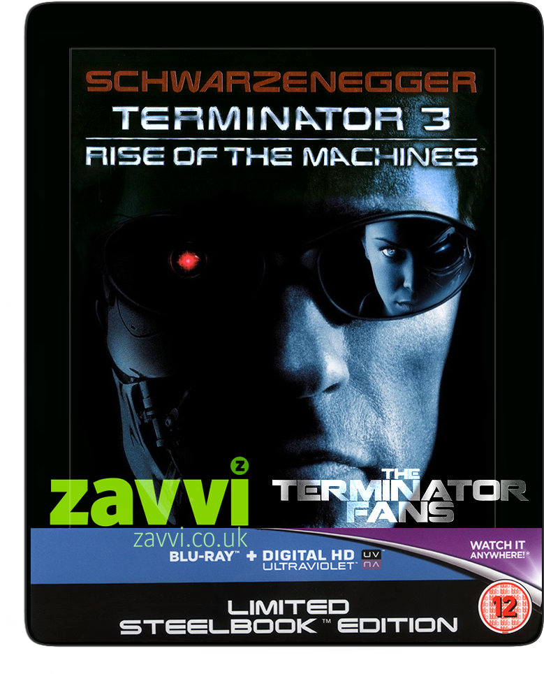 Terminator 3 Zavvi Exclusive Steelbook Blu-ray - Terminator 3 Rise Of The Machines Blu Ray Clipart (812x1013), Png Download