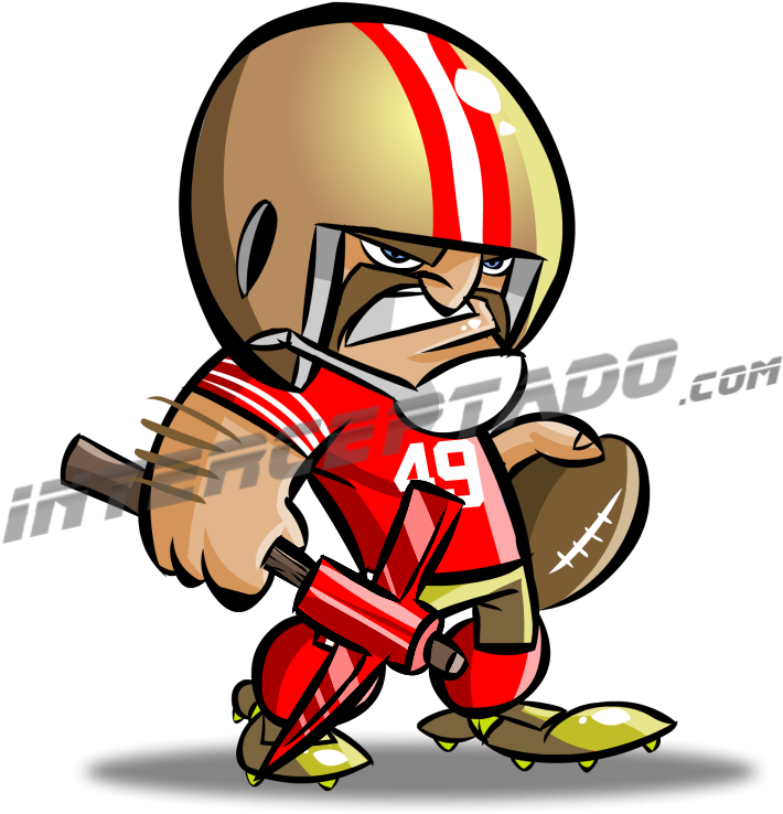 49ers Grande - 49ers Caricatura Clipart (801x809), Png Download