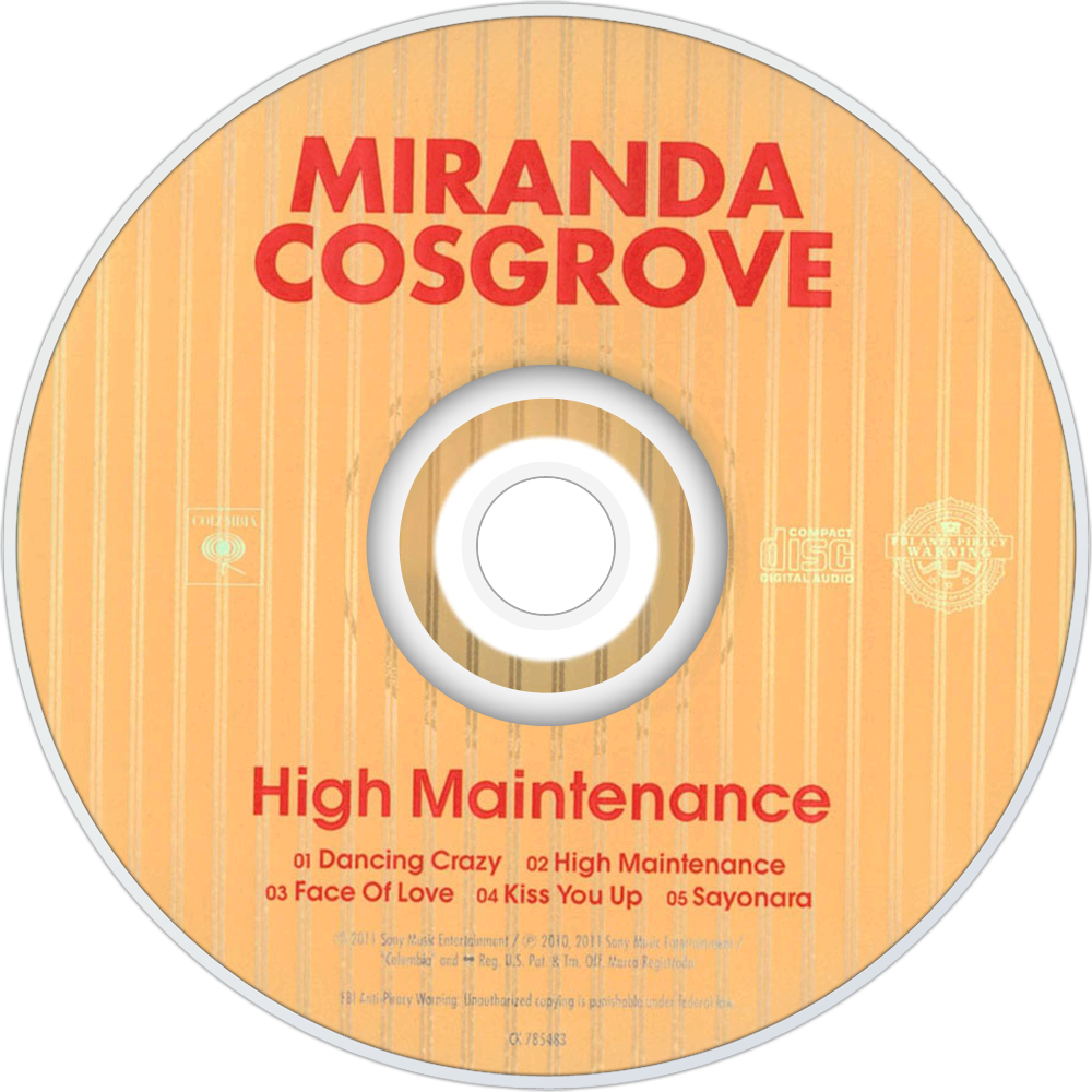 Miranda Cosgrove High Maintenance Cd Disc Image - Cd Clipart (1000x1000), Png Download