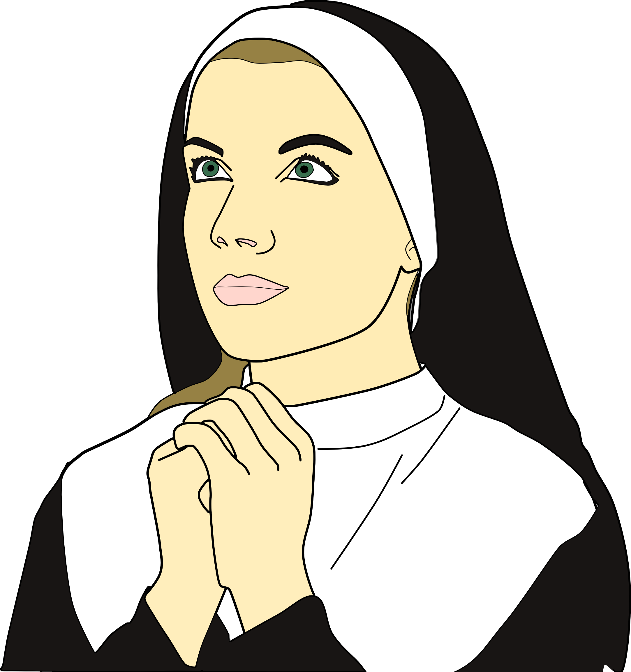 Free Download Nun Clipart Mother Teresa Nun Clip Art - Nun Black And White Clipart - Png Download (2166x2308), Png Download