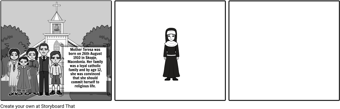 Mother Teresa - Cartoon Clipart (1164x385), Png Download