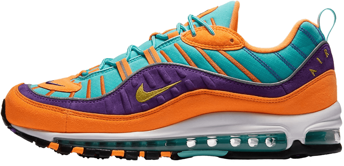 Nike Air Max 98 Qs Cone / Tour Yellow / Hyper Grape - Air Max 98 Cone Clipart (1200x1308), Png Download