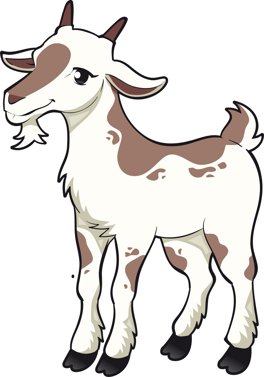 Billy Goat Clipart Face - Goat Farm Animals Clipart - Png Download (840x1200), Png Download