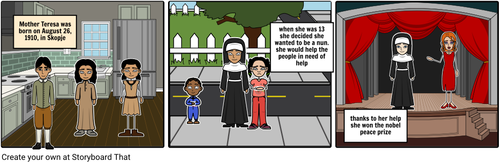 Mother Teresa - Cartoon Clipart (989x333), Png Download