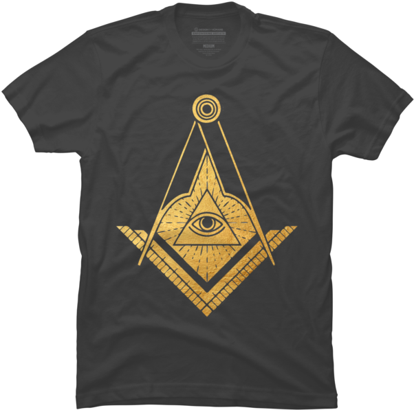Golden Masonic Symbol All-seeing Eye - Masonic Symbol Clipart (650x650), Png Download