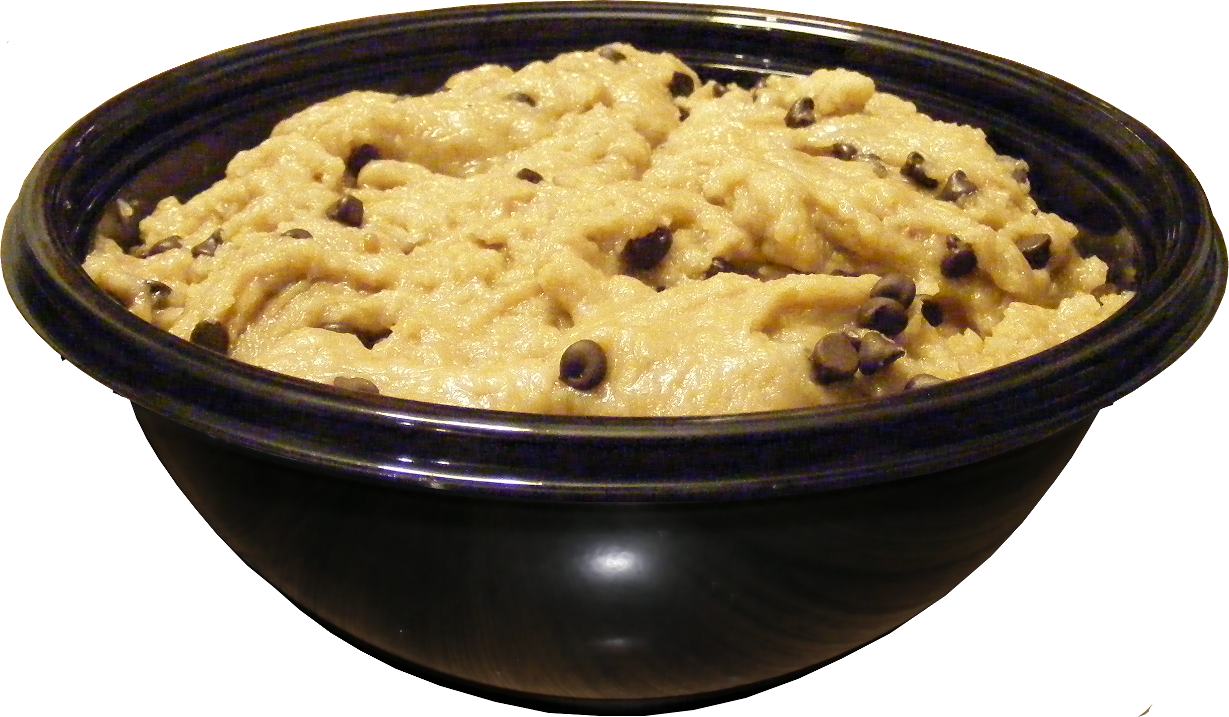 Chocolate Chip Cookie Dough - Bowl Of Cookie Dough Clipart (2448x1428), Png Download