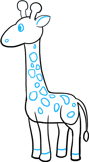 Girrafe Drawing Cartoon - Simple Giraffe Drawing Clipart (680x678), Png Download