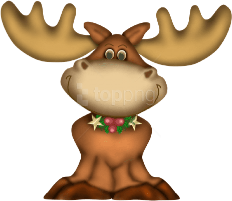 Free Png Christmas Deer Png - Christmas Moose Png Clipart (850x725), Png Download