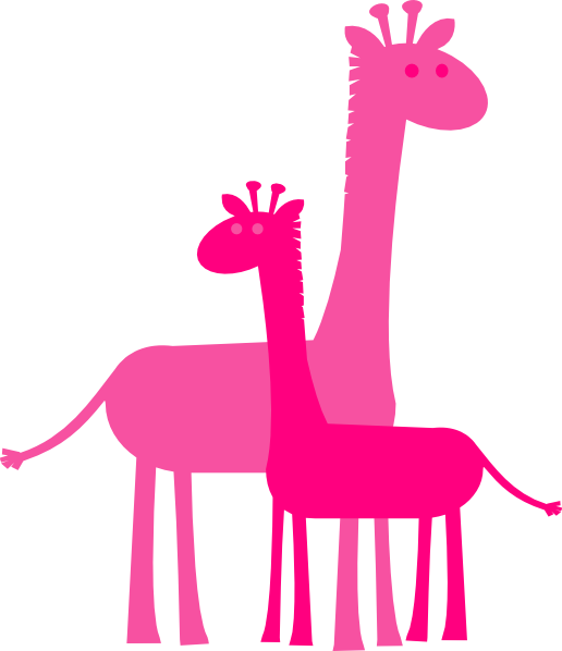 Momma And Baby Giraffe Clip Art - Png Download (516x598), Png Download