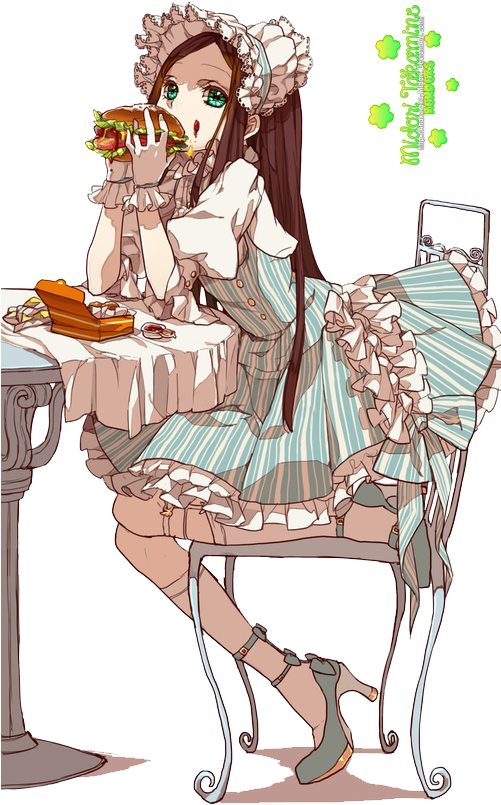 Food & Cooking - Anime Girl Eating Transparent Clipart (500x900), Png Download