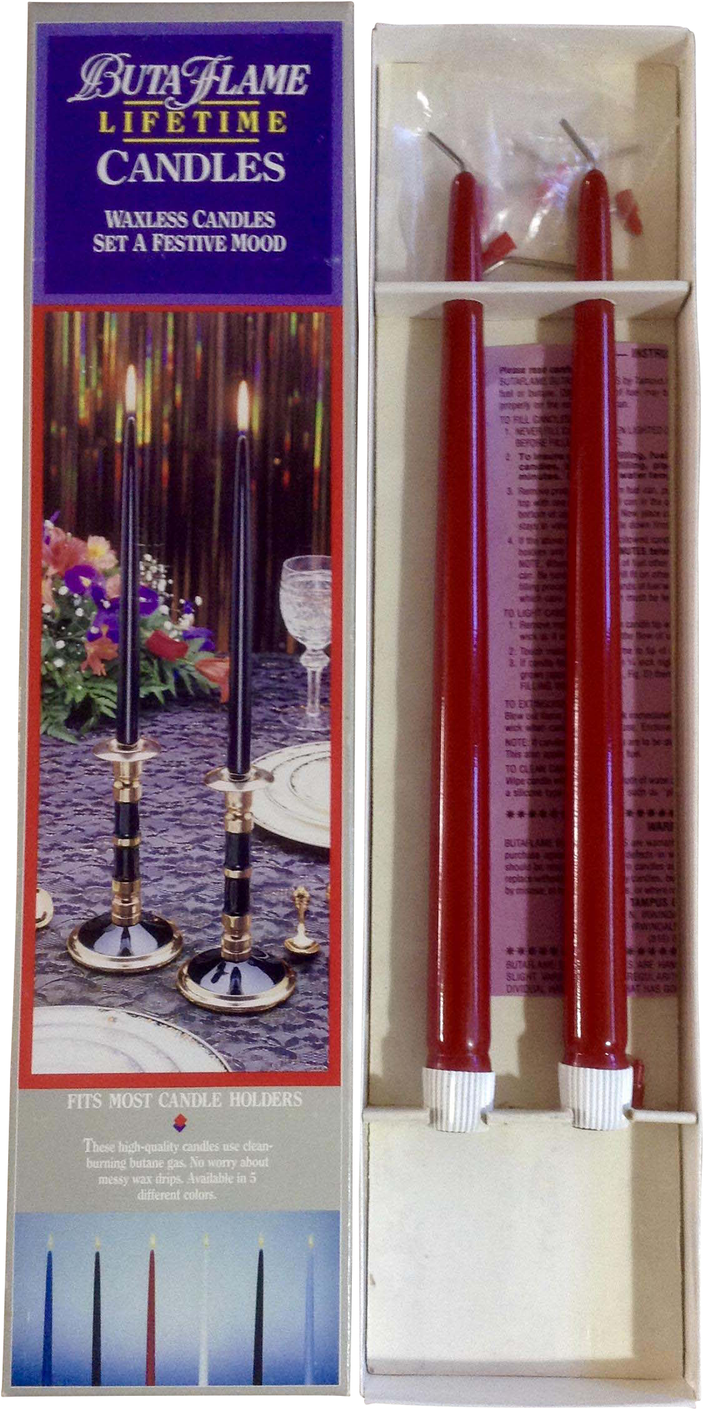 Vintage 12 Inch Red Candles Butane Gas Butaflame Lifetime - Brochure Clipart (2048x2048), Png Download