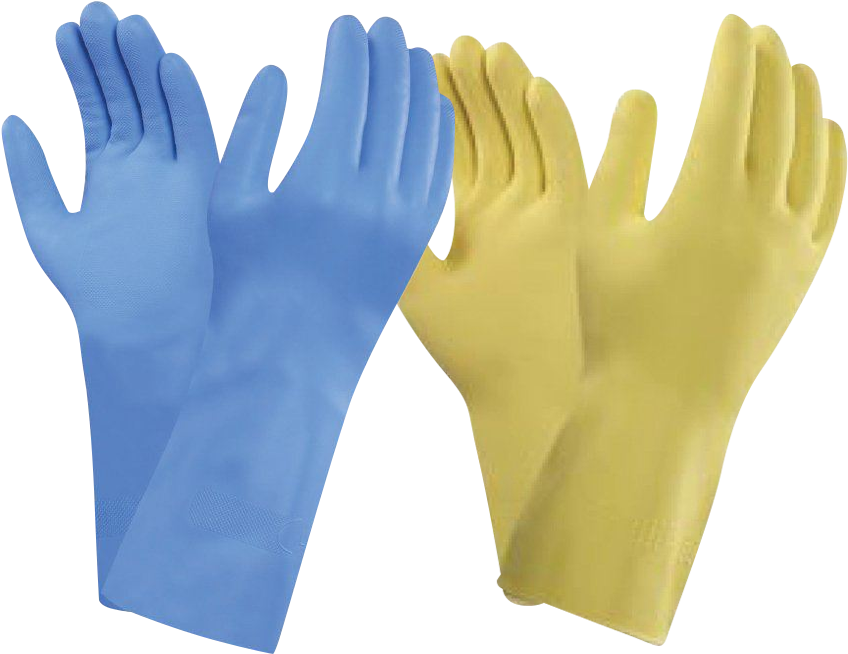 Household Latex Flock Lined Rubber Gloves - Leather Clipart (1000x1000), Png Download