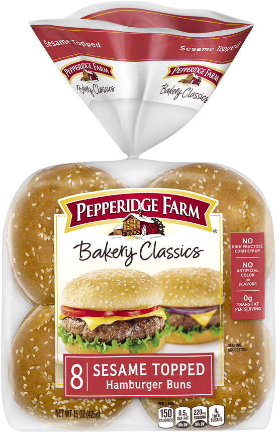 Hamburger Buns - Pepperidge Farm Hamburger Buns Clipart (1000x1000), Png Download