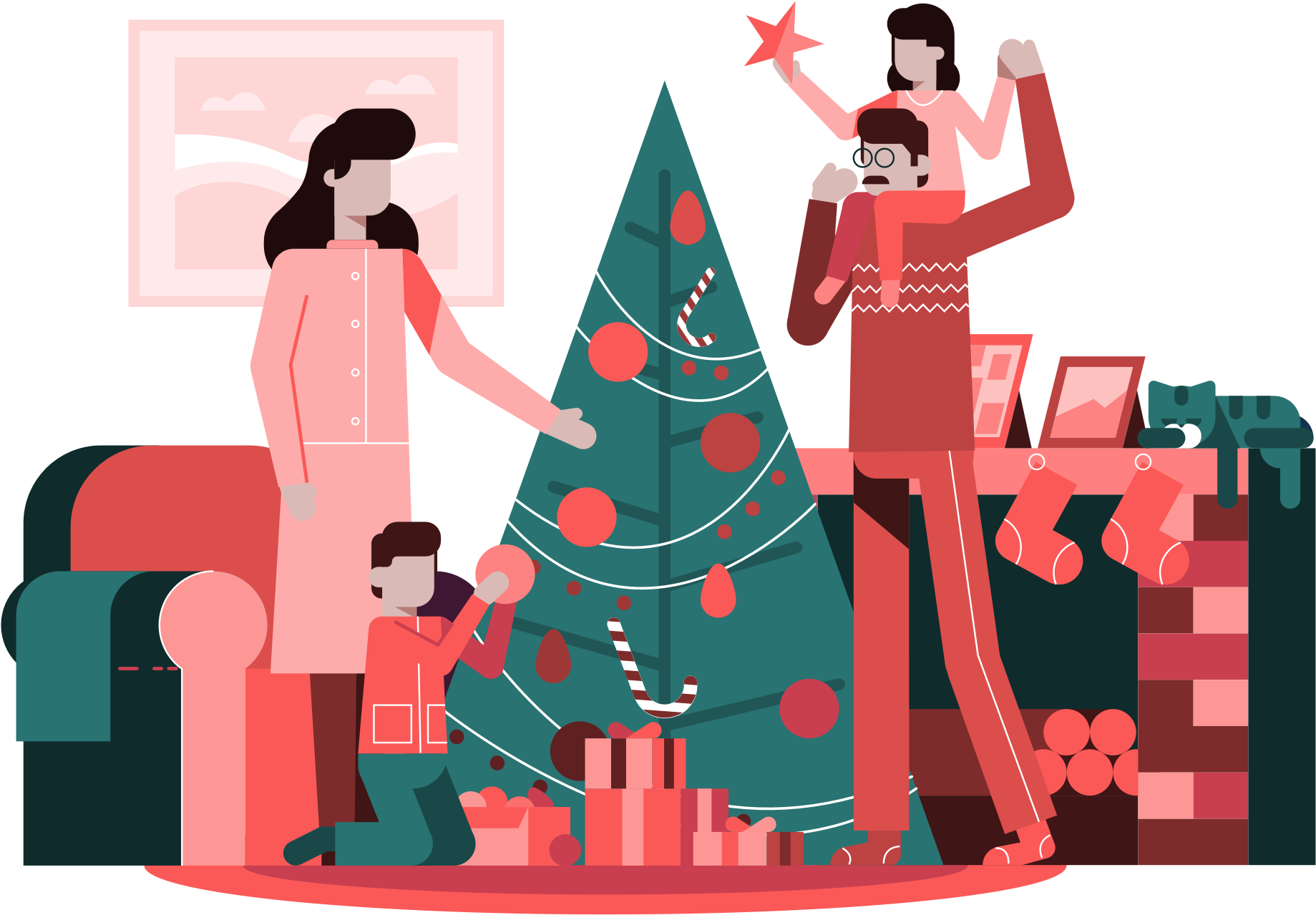 Christmas Decorations - Christmas Day - Christmas Day Clipart (1839x1279), Png Download