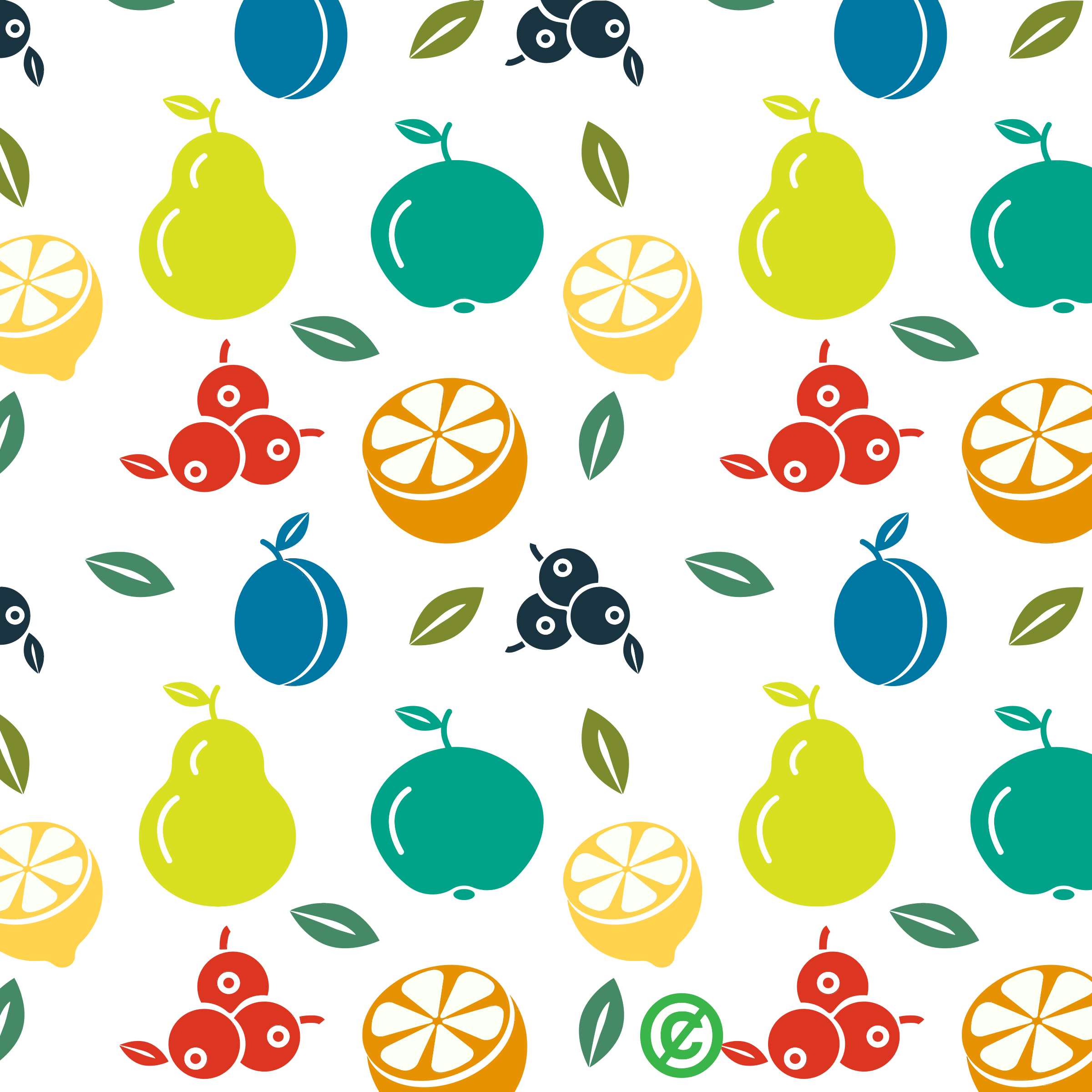 Clipart Fruit Pattern Background - Fruit Clipart Background - Png Download (2400x2400), Png Download