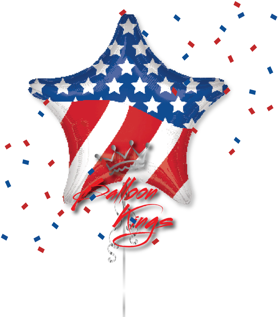 American Flag Star - Basketball Balloons Png Clipart (1280x1280), Png Download