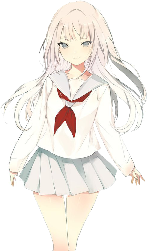 #anime #girl #animegirl #schoolgirl #freetoedit - Anime School Girl Drawing Clipart (600x864), Png Download