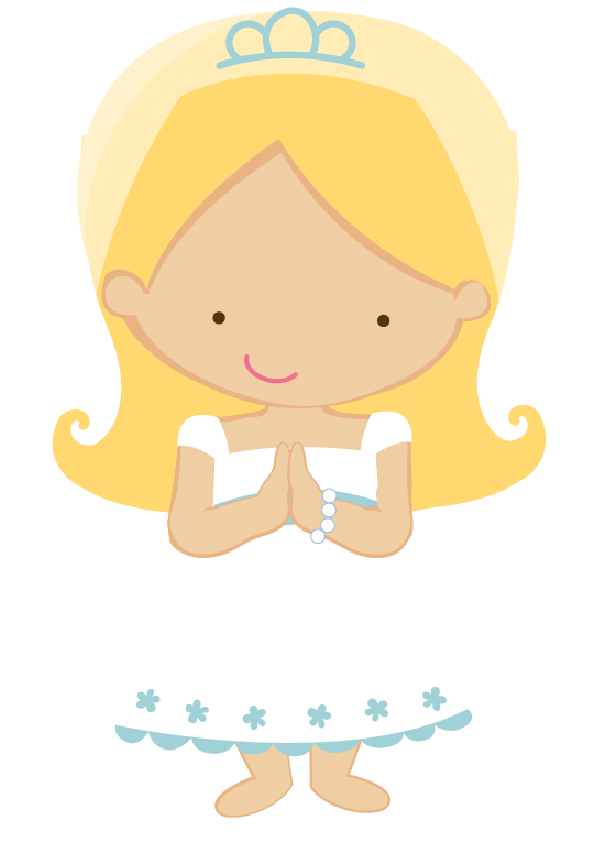 Svg Freeuse Stock Communion Clipart Images - Blonde Girl Holy Communion Clipart - Png Download (540x765), Png Download