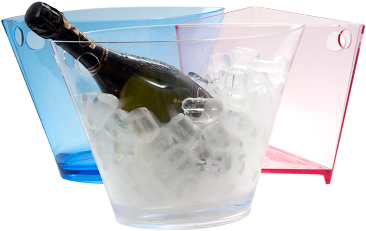 Ice Bucket - Plastic - Champagne Clipart (800x641), Png Download
