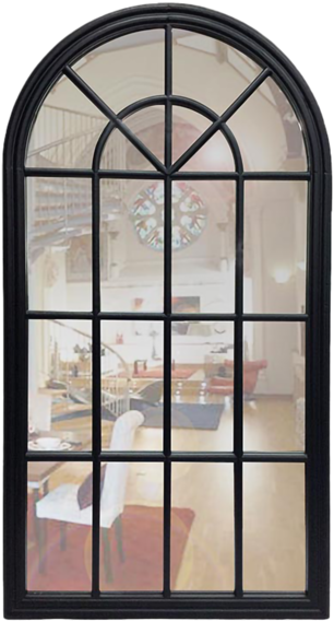 Arched Wall Mirror Black Clipart (600x600), Png Download