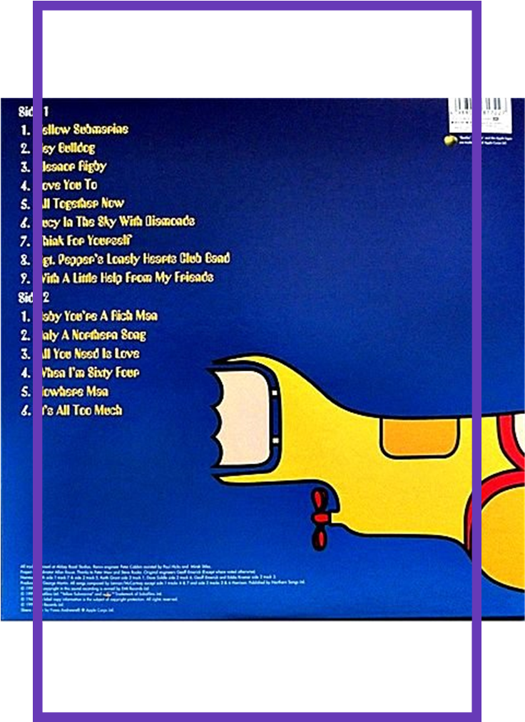 Yellow Submarine Songtrack- Japanese Pressing With - Beatles Yellow Submarine Clipart (735x1100), Png Download