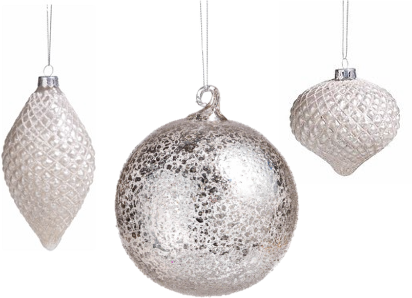 Antique Silver Round Ornaments, Large, Set Of 12, Holiday - Ceiling Fixture Clipart (804x582), Png Download