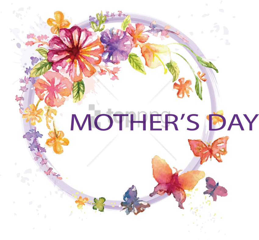 Free Png Butterfly Watercolor Painting - February 2018 Calendar Flowers Clipart (850x789), Png Download