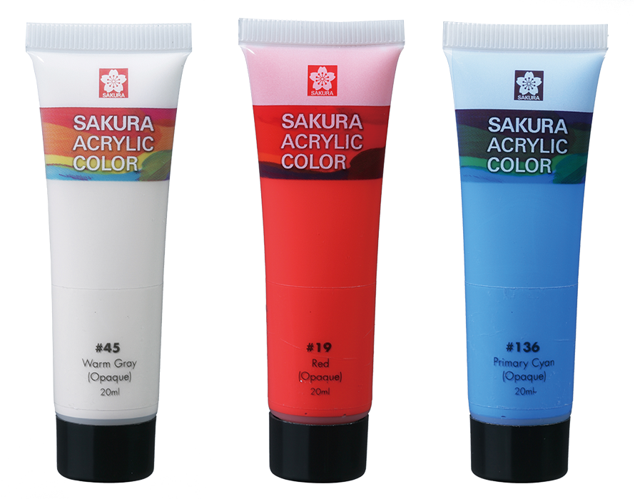 Acrylic Color In 20ml Tube - Sakura Acrylic Color White Clipart (890x700), Png Download