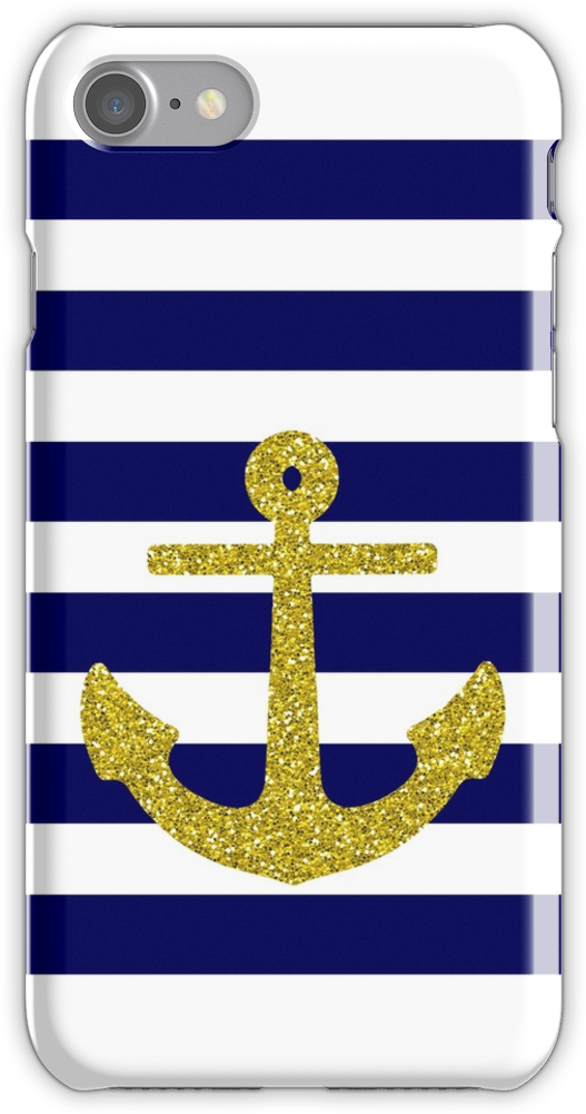 Gold Anchor Iphone 7 Snap Case - Mobile Phone Case Clipart (750x1000), Png Download