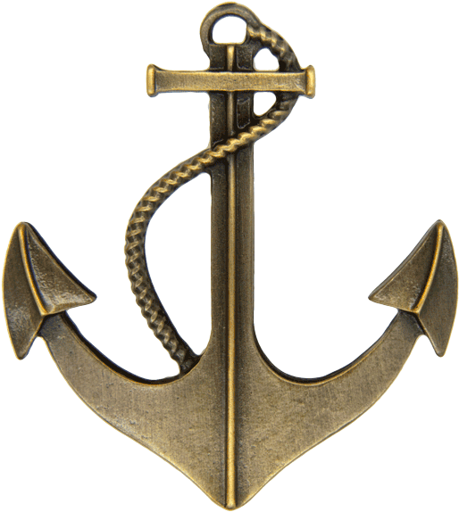 Anchor Pin 3d, Antique Gold - Hook Clipart (600x600), Png Download
