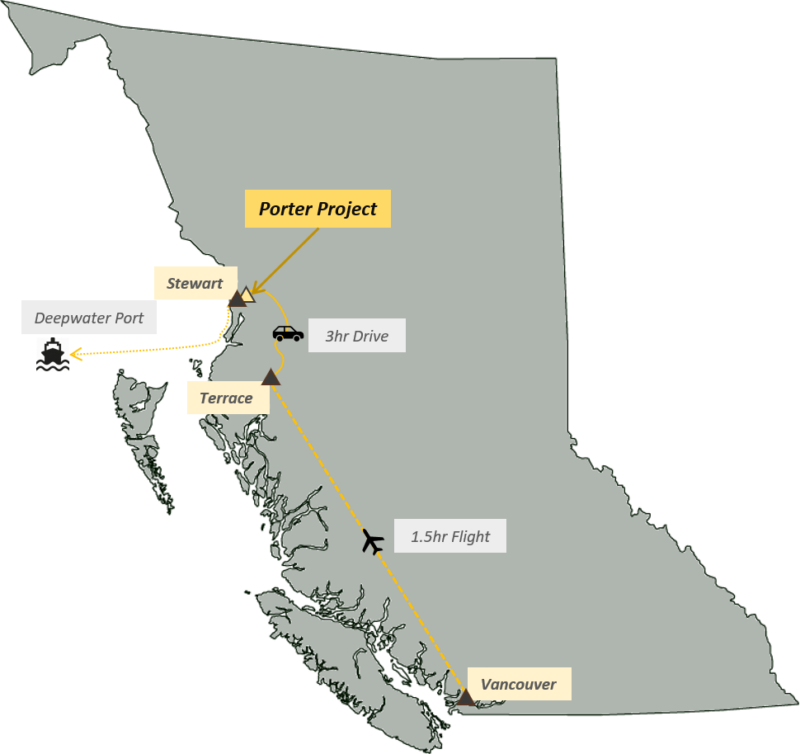 The Project Sits Adjacent To The Town Of Stewart In - British Columbia Map Clipart (800x754), Png Download