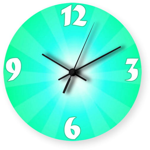 Green Gradient Color Printed Wall Clock - Wall Clock Clipart (600x600), Png Download