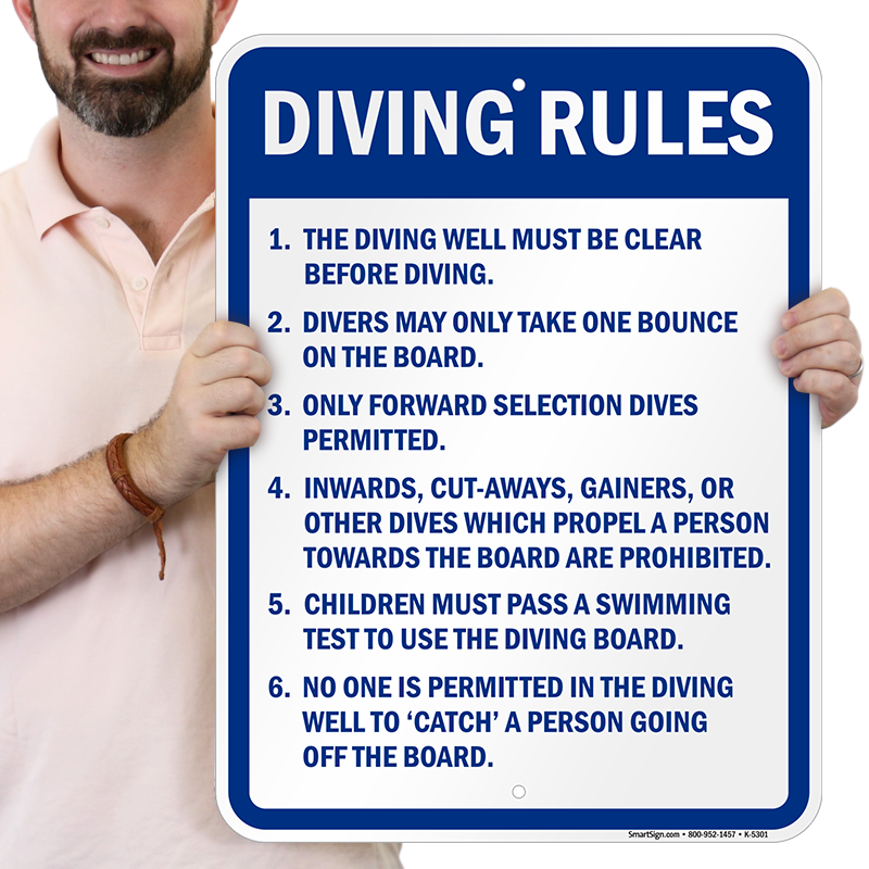 Diving Rules Signs - Diving Board Safety Clipart (800x800), Png Download