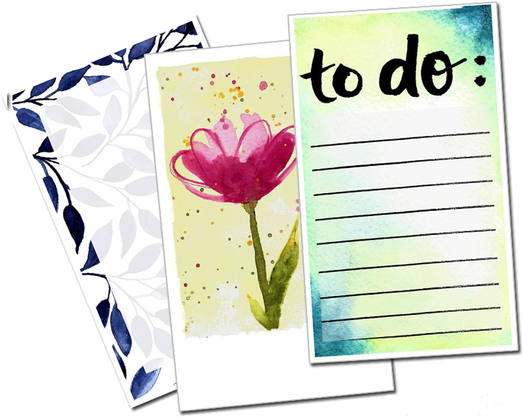 3 Super Cute Note Cards , Png Download - Tulip Clipart (748x596), Png Download