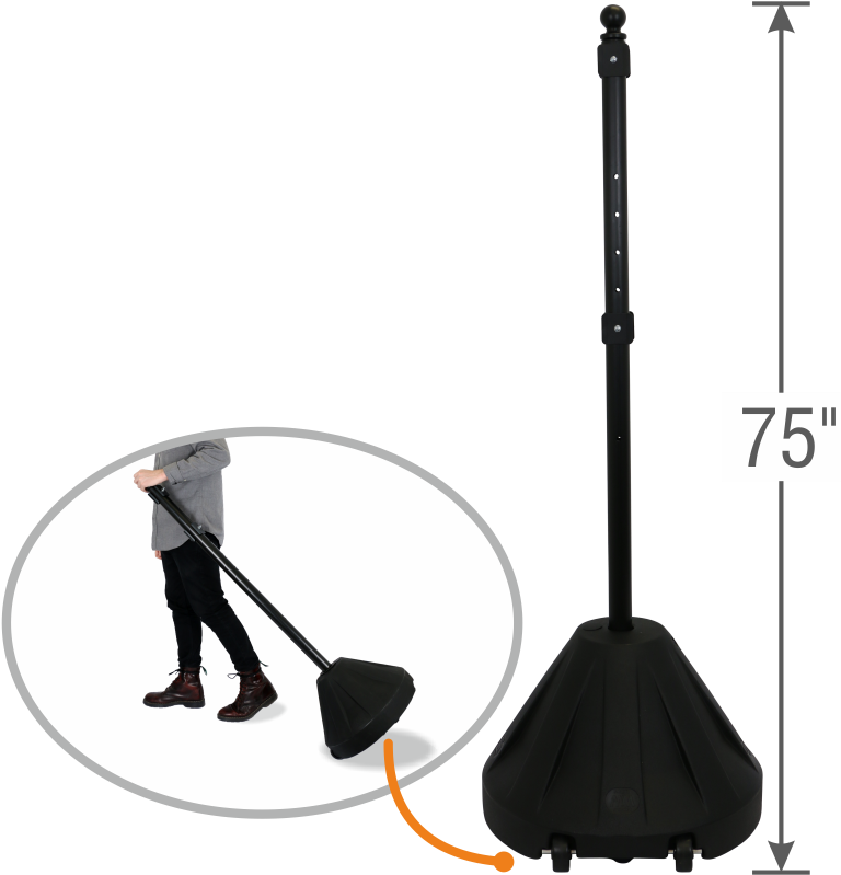 Big Boy Xl Roll 'n' Pole Portable Sign Holder - Floor Clipart (800x800), Png Download