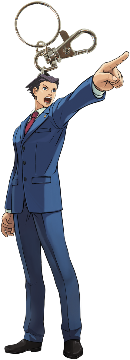 Ace Attorney Keychain Key01 - Phoenix Wright Objection Clipart (837x1280), Png Download