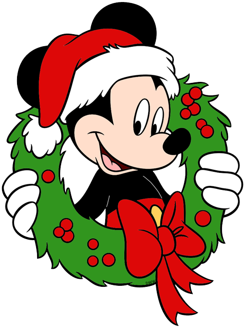 Mickey And Minnie Mouse Christmas Clipart Black And - Mickey Mouse Christmas Clipart - Png Download (487x651), Png Download