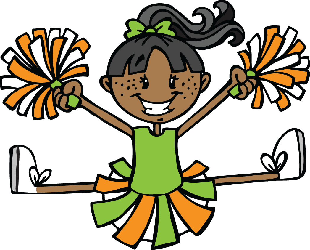 Green And Orange - Cheerleader Clipart - Png Download (1048x844), Png Download