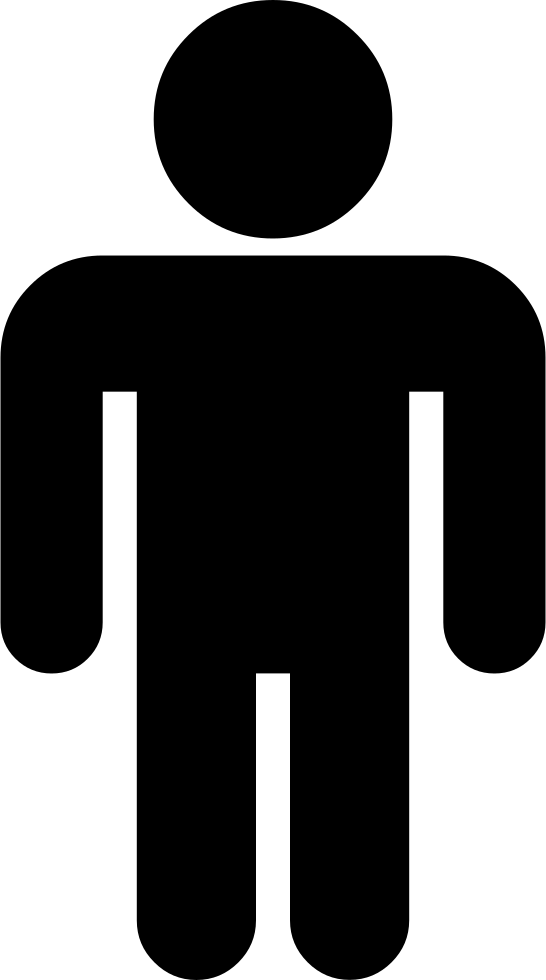 Man Standing Black Silhouette Comments - Locked Cock Clipart (546x980), Png Download